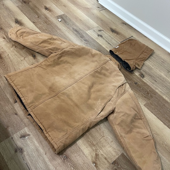 VTG Carhartt Loose Fit Firm Duck Insulated Mens Traditional Hooded Work Coat XL - Picture 4 of 16